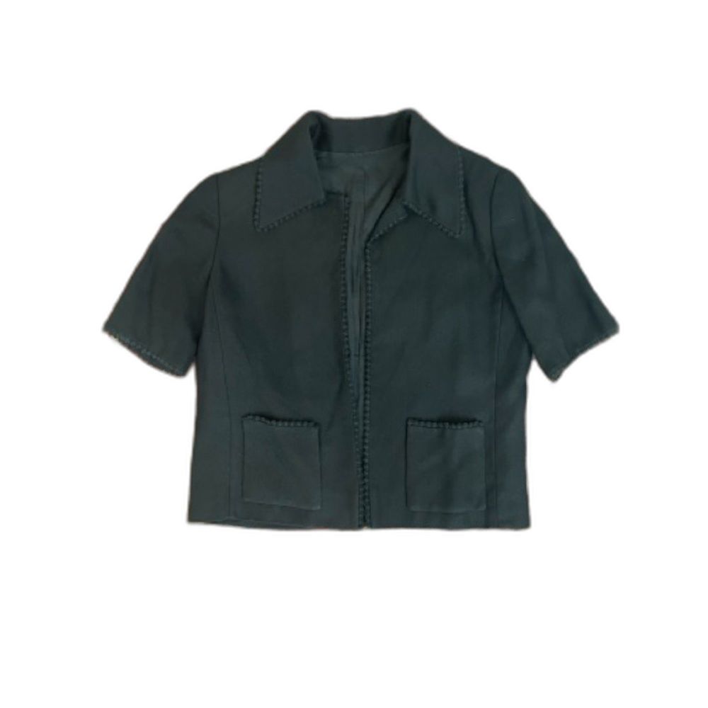 Vintage Christian Dior Small Black Short Sleeve Blazer